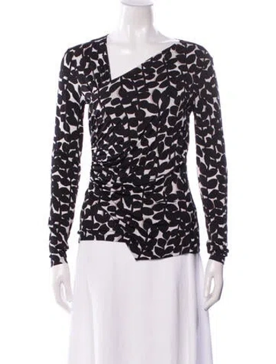 Pre-owned Max Mara Floral Print Crew Neck Top In Multi