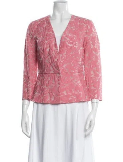 Pre-owned Max Mara Floral Print Jacket In Pink
