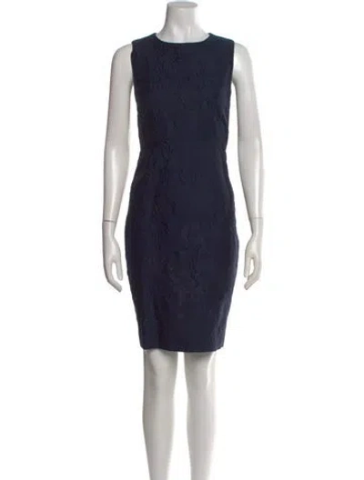 Pre-owned Max Mara Floral Print Knee-length Dress In Blue