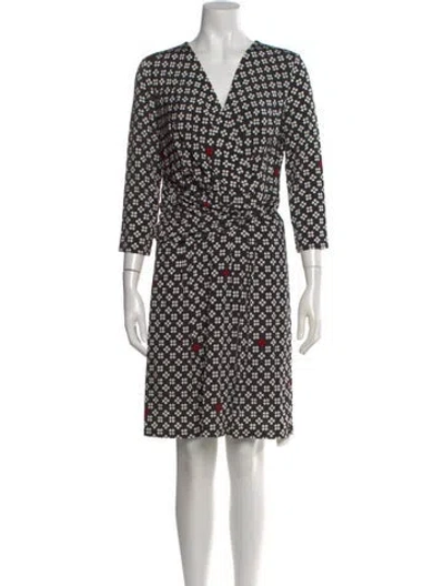 Pre-owned Max Mara Floral Print Knee-length Dress In Gray