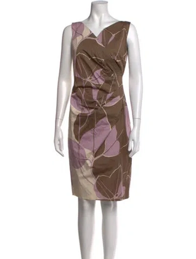 Pre-owned Max Mara Floral Print Knee-length Dress In Multicolor