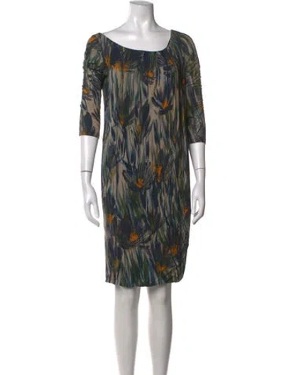 Pre-owned Max Mara Floral Print Knee-length Dress In Multicolor