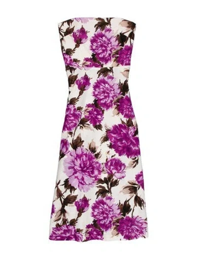 Pre-owned Max Mara Floral Print Knee-length Dress In Neutral