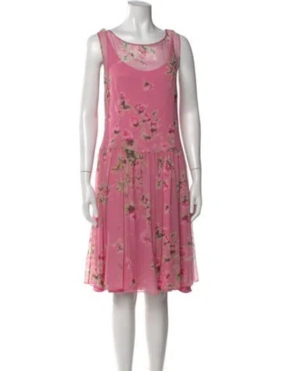 Pre-owned Max Mara Floral Print Knee-length Dress In Pink