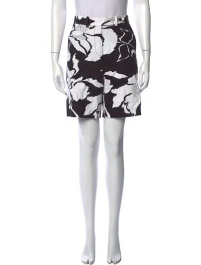 Pre-owned Max Mara Floral Print Knee-length Shorts In Black