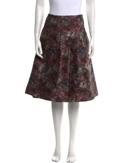 Pre-owned Max Mara Floral Print Knee-length Skirt In Black