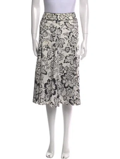 Pre-owned Max Mara Floral Print Knee-length Skirt In Neutral