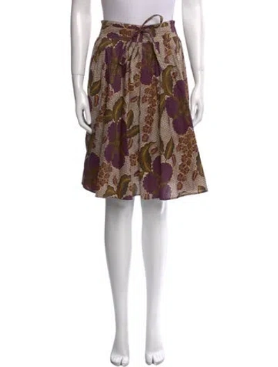 Pre-owned Max Mara Floral Print Knee-length Skirt In Purple