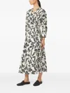Max Mara Floral-print Cotton-poplin Wrap Dress In Neutral