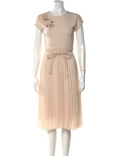 Pre-owned Max Mara Floral Print Midi Length Dress In Neutral