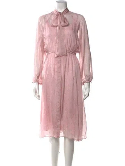 Pre-owned Max Mara Floral Print Midi Length Dress In Pink