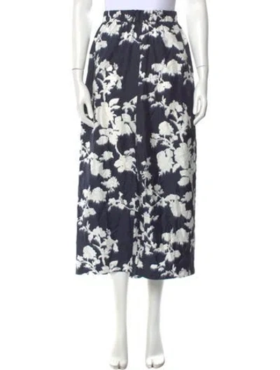 Pre-owned Max Mara Floral Print Midi Length Skirt In Gray
