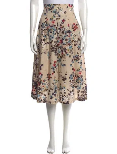 Pre-owned Max Mara Floral Print Midi Length Skirt In Neutral