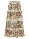 Max Mara Floral-print Midi Skirt In 中性色