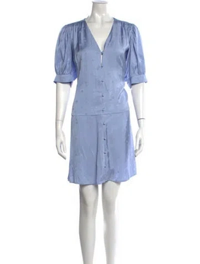 Pre-owned Max Mara Floral Print Mini Dress In Blue