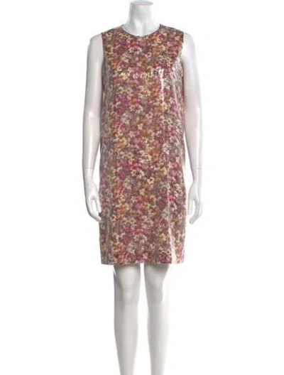 Pre-owned Max Mara Floral Print Mini Dress In Neutral