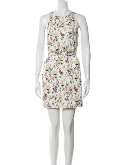 Pre-owned Max Mara Floral Print Mini Dress In Neutral