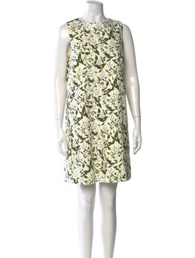 Pre-owned Max Mara Floral Print Mini Dress W/ Tags In Neutrals