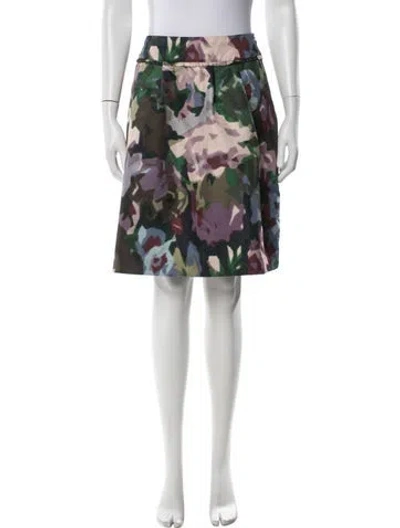 Pre-owned Max Mara Floral Print Mini Skirt In Green