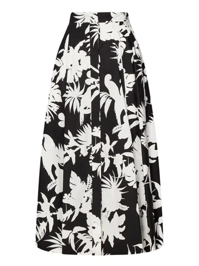 Max Mara Floral-print Pleated Skirt