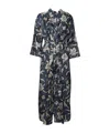 Max Mara Ankle-length Floral Robe With Belted Waist In Multi