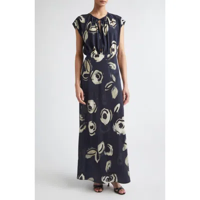 Max Mara Tie-detailed Silk-chiffon Maxi Dress In Black
