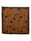 Max Mara Floral-print Silk Scarf In Brown