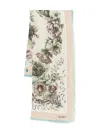 Max Mara Floral-print Silk Scarf In Neutral