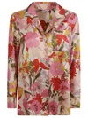 Max Mara Floral Print Silk Shirt In Multi