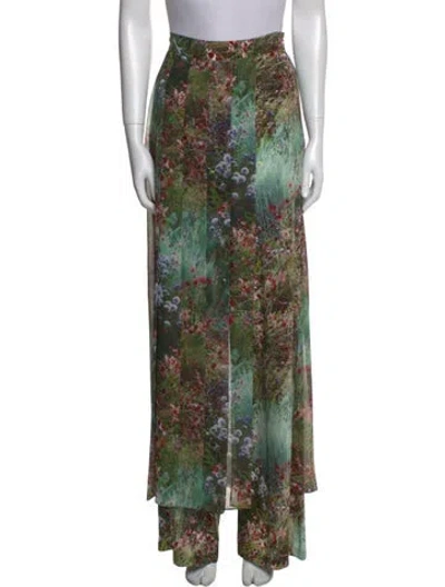 Pre-owned Max Mara Floral Print Wide Leg Pants In Multi
