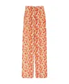 Max Mara Floral Printed Casual Pants In Nude