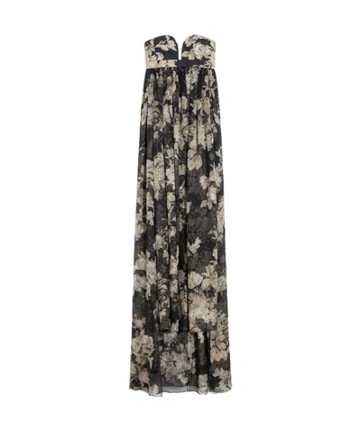 MAX MARA MAX MARA FLORAL PRINTED STRAPLESS DRESS