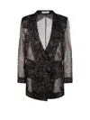 Max Mara Floral Printed Sheer Jacket In Nero
