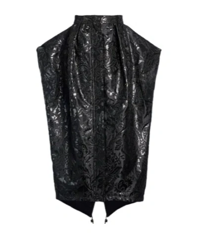 Max Mara Floral Printed Umbrella Skirt In Black