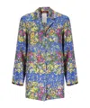 Max Mara Studio Woman Shirt Blue Size 4 Silk In Multicolor