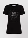 Max Mara Floral Short Sleeve Round Neck Top In Black