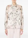 Max Mara Studio Polka Dot Silk Blend Shirt In White