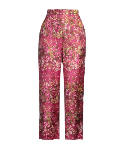 Max Mara Floral Straight Leg Pants In Multi
