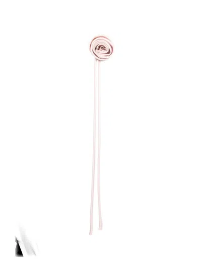 Max Mara Floral-detail Long-streamer Brooch In White