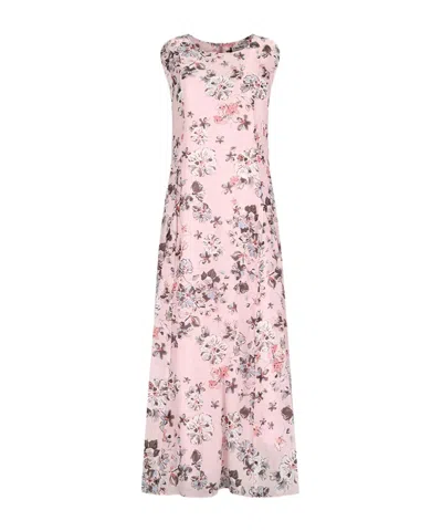 Max Mara Floral-print Cap-sleeve Maxi Dress In Pink