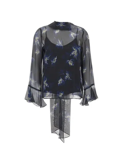 Max Mara Floral-print Silk Blouse In Multi