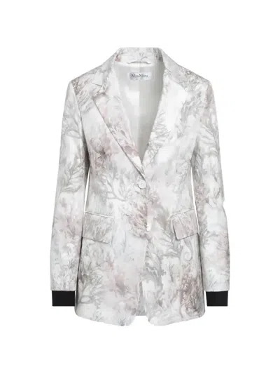 Max Mara Floral-print Single-breasted Blazer In Multi