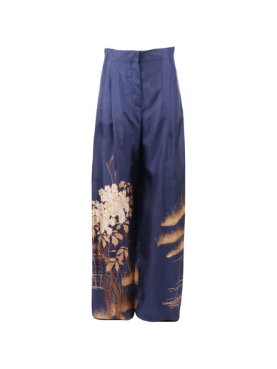 Max Mara Floral-print Trousers In Multi