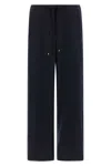 Max Mara Wool Drawstring Trousers In Blue