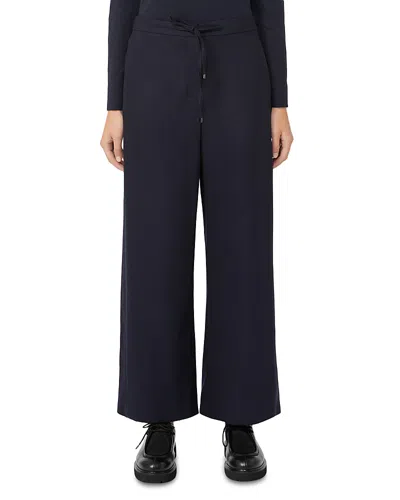 Max Mara Floria Stretch Wool-blend Flannel Trousers In Blue