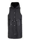 Max Mara Black Florian Sleeveless Jacket In Multicolor