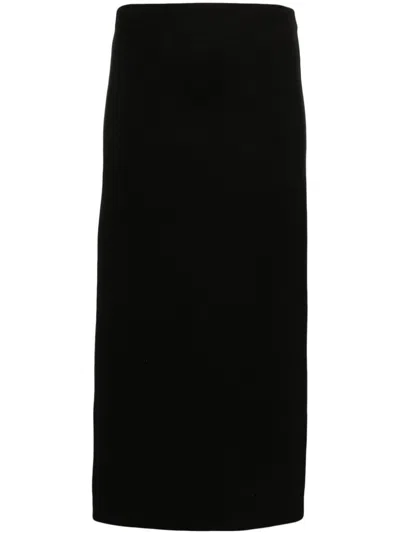 Max Mara Flou Midi Skirt In Black