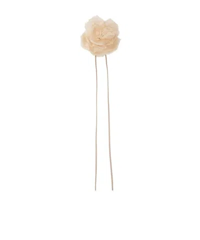 Max Mara Flower Brooch In Yellow