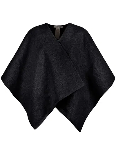 Max Mara Flowing Black Poncho Coat