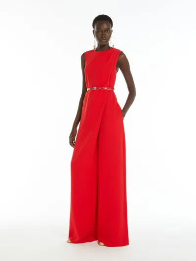 Max Mara Flowing Cady Jumpsuit In Red